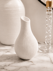 Ribbed Ceramic-Look Vase