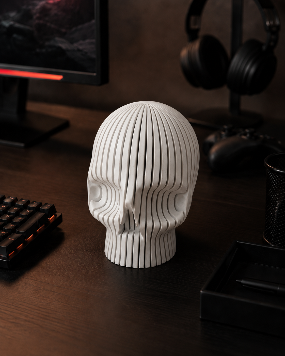 Modern Skull Sculpture