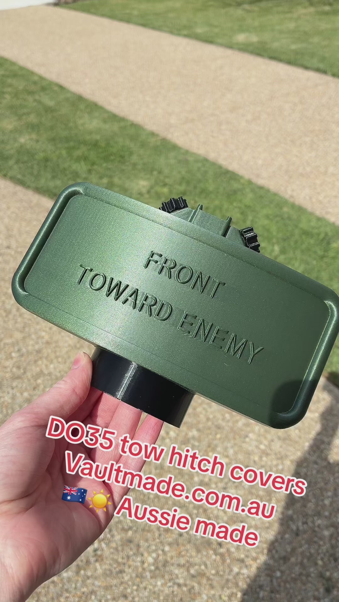 Load video: Claymore Mine DO35 Pin Hitch Cover